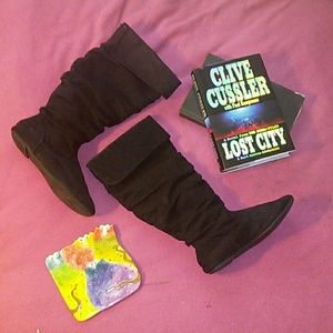 Black knee high boots